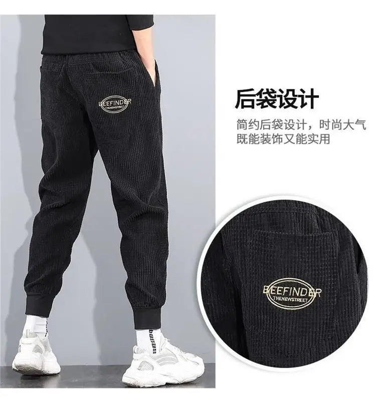 ###Korean Men's Jogger Pants Spring and Autumn: Simple Fashion