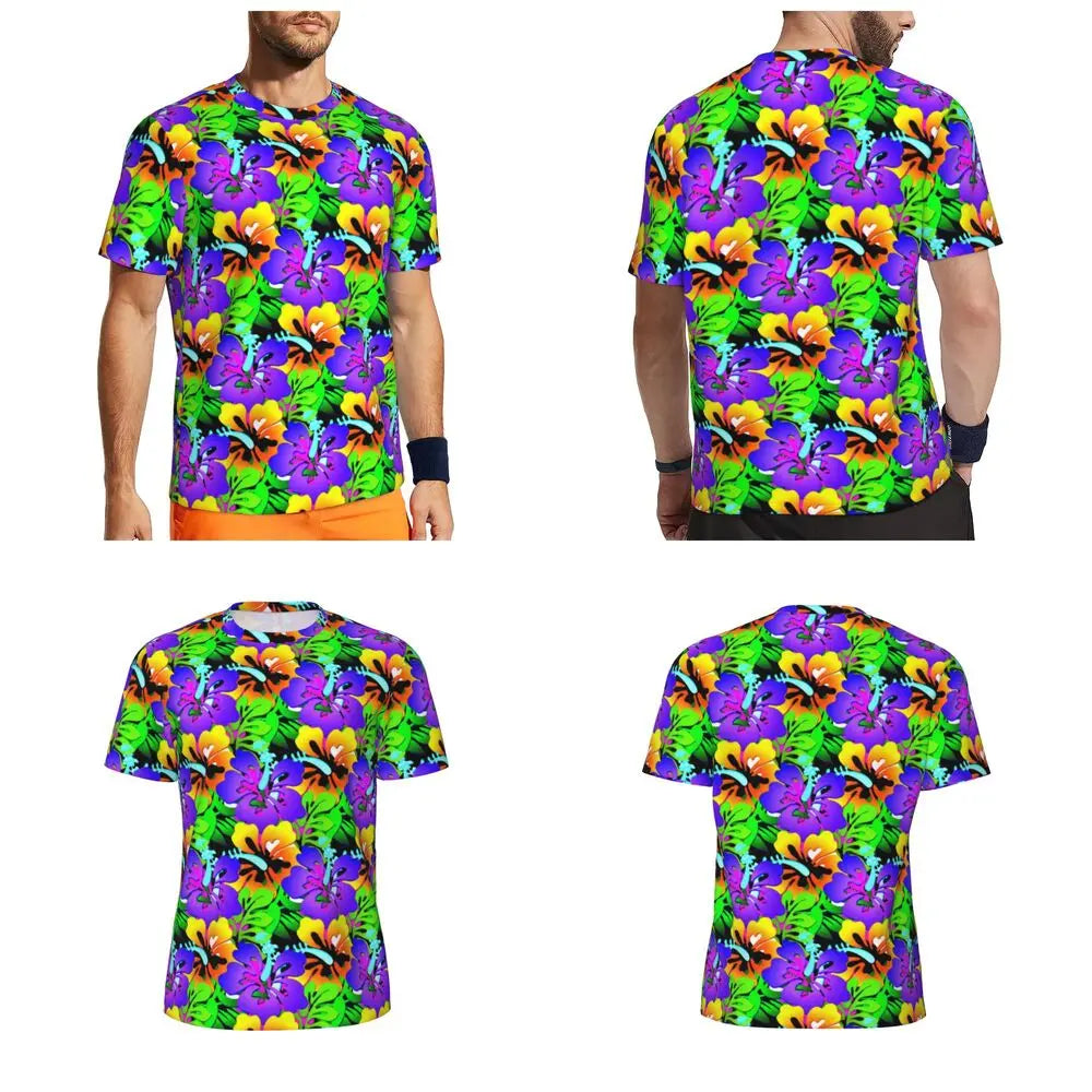 Áo Thun Nam Họa Tiết Lá Nhiệt Đới Màu Sắc Cá Tính