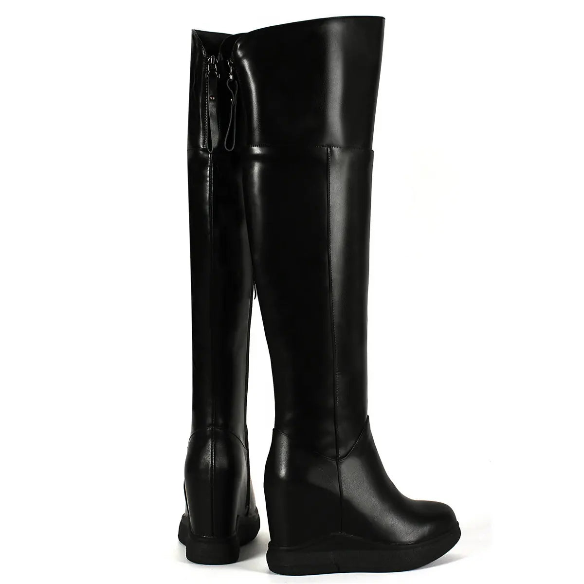 Genuine Leather High-Top Women's Shoes Large Size 44-46 Stylish