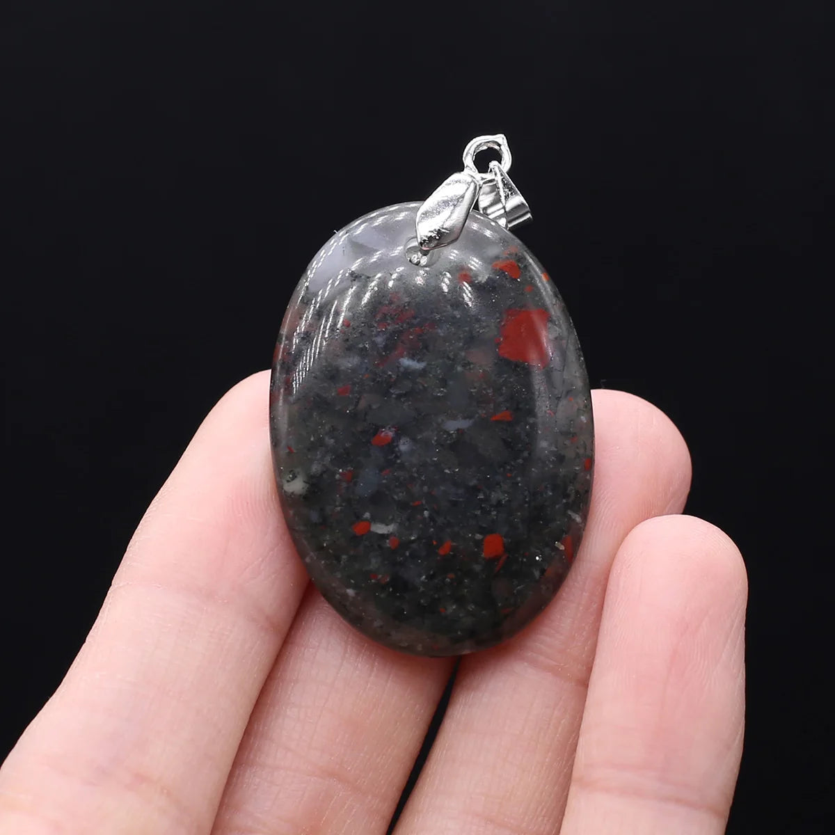 Unique Oval Natural Agate Pendant
