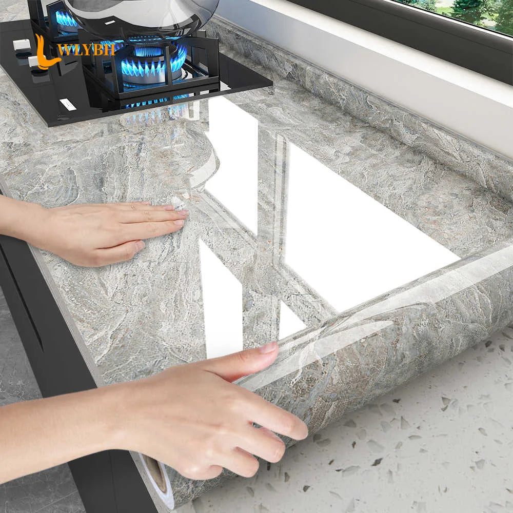 Giấy Dán Bếp Chống Dầu Vân Đá 10M Tự Dính Chống Nước