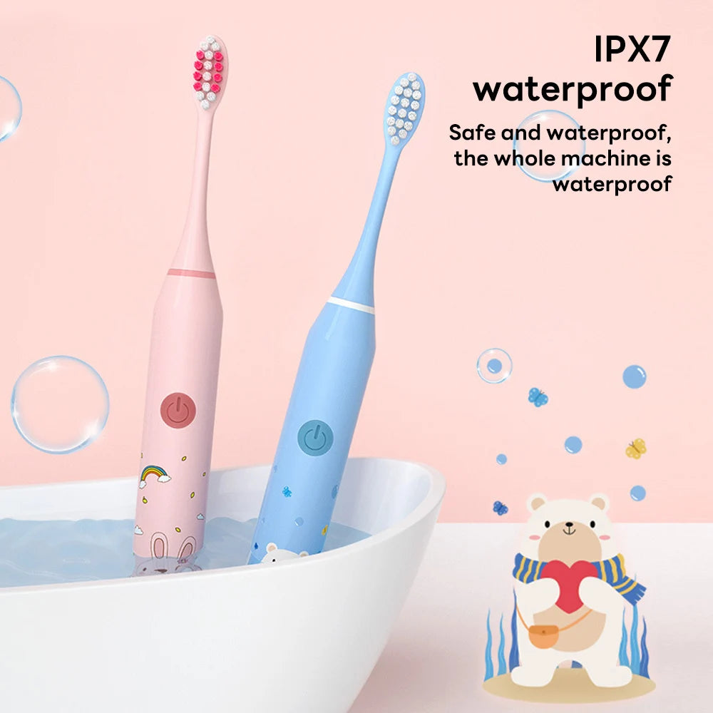 Bàn Chải Đánh Răng Trẻ Em Siêu Âm Vui Nhộn IPX7 - Daisan Mart