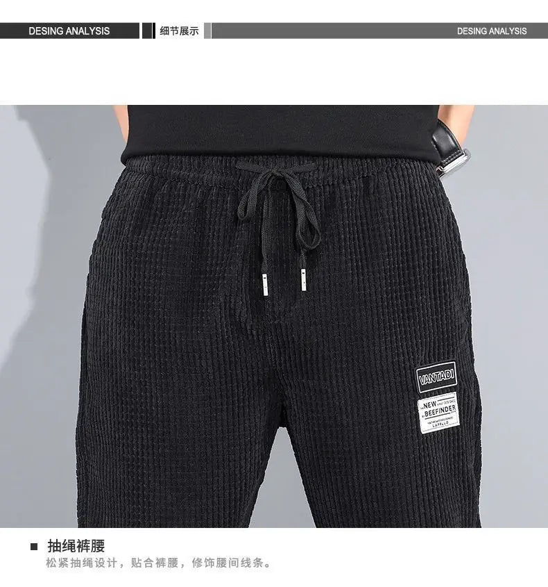 ###Korean Men's Jogger Pants Spring and Autumn: Simple Fashion