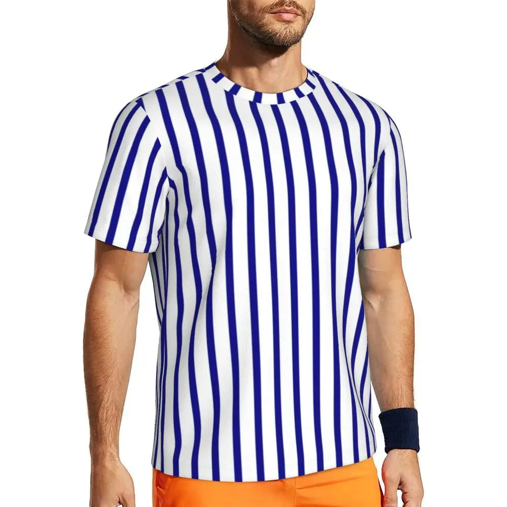 Stylish Mondrian Striped Men's Gym T-Shirt