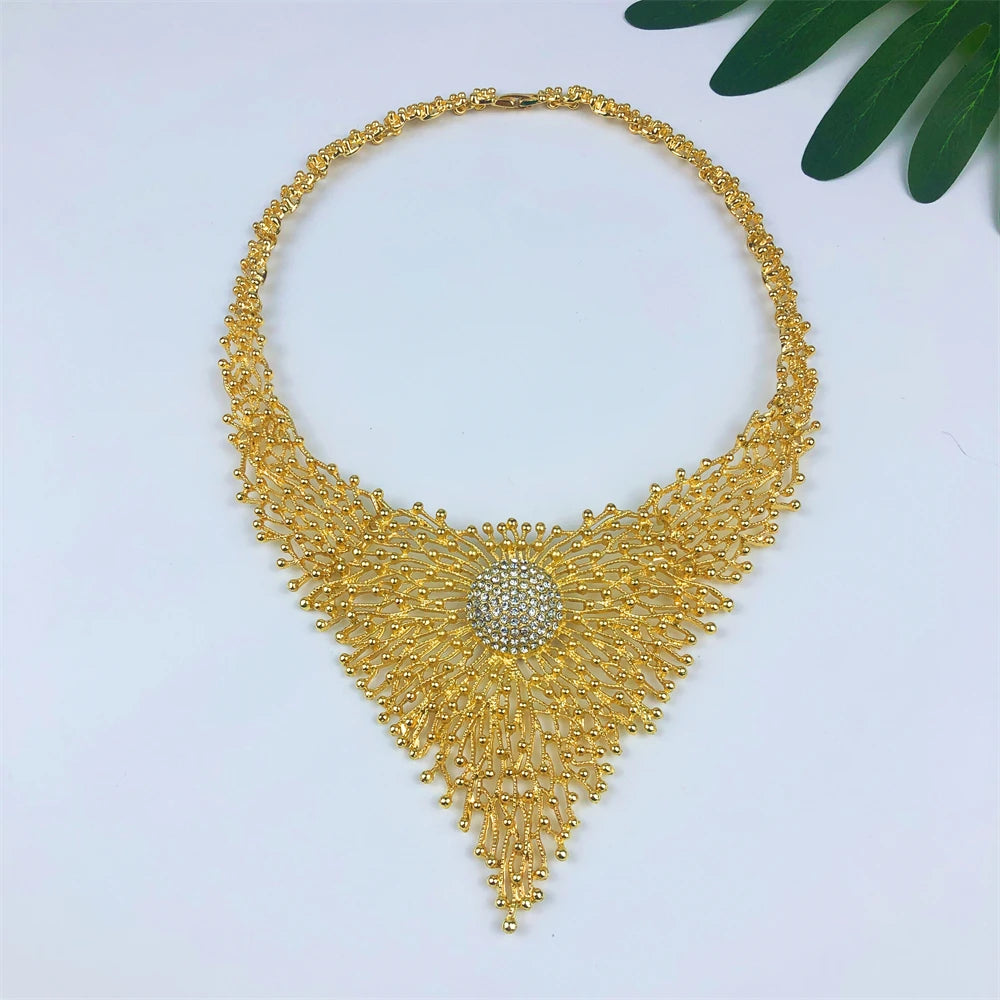 18K Gold Plated High-End Women's Jewelry Set - Luxurious Design