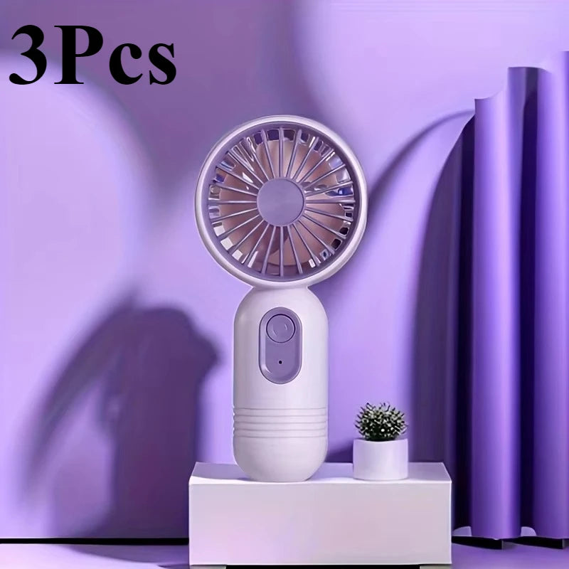 USB Mini Rechargeable Portable Fan with 3 Speeds, Handheld Fan for Gift Choice, Perfect For Office, Outdoor, Travel, Camping - Daisan Mart