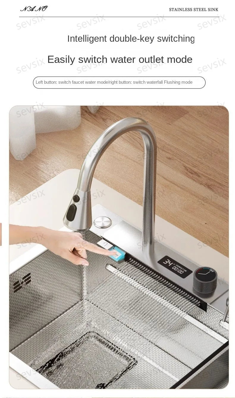 Chậu rửa bếp thông minh hiện đại chống xước bạc