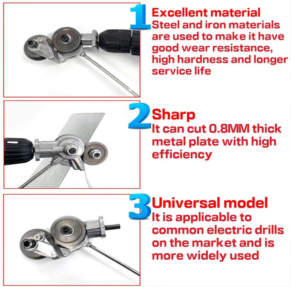 Electric Drill Plate Cutter Metal Nibbler Drill Attachment For DIY Sheet Metal Knife for Cutting Iron Steel Copper Aluminum