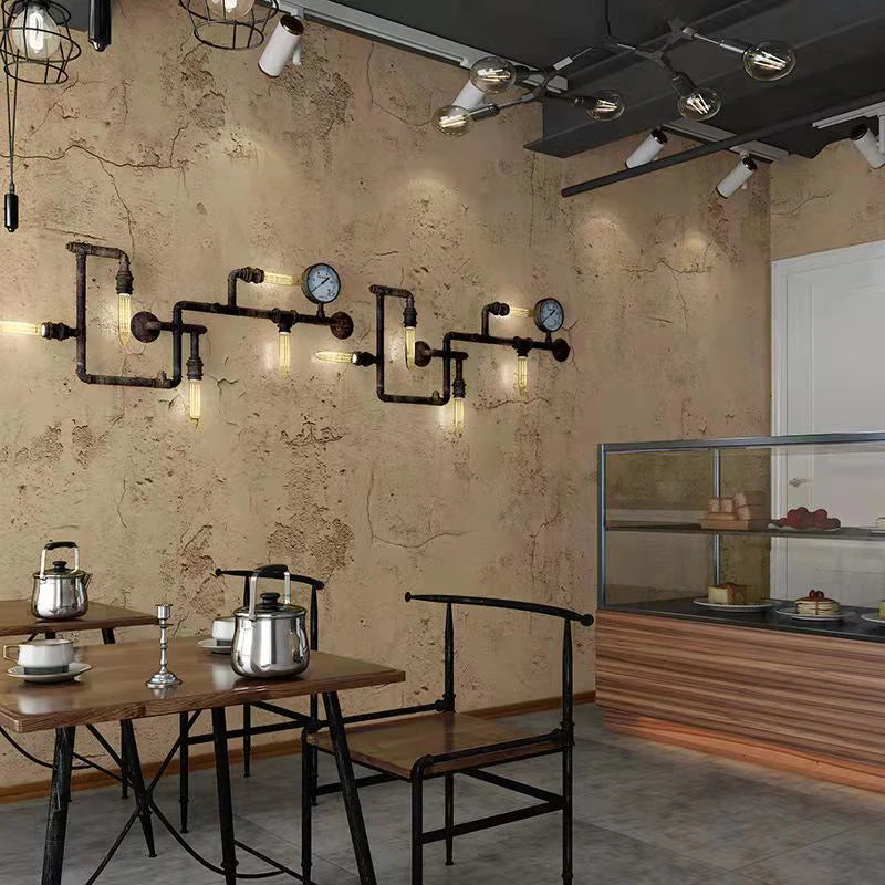 Giấy Dán Tường PVC Xám Retro Chống Thấm Tự Dính