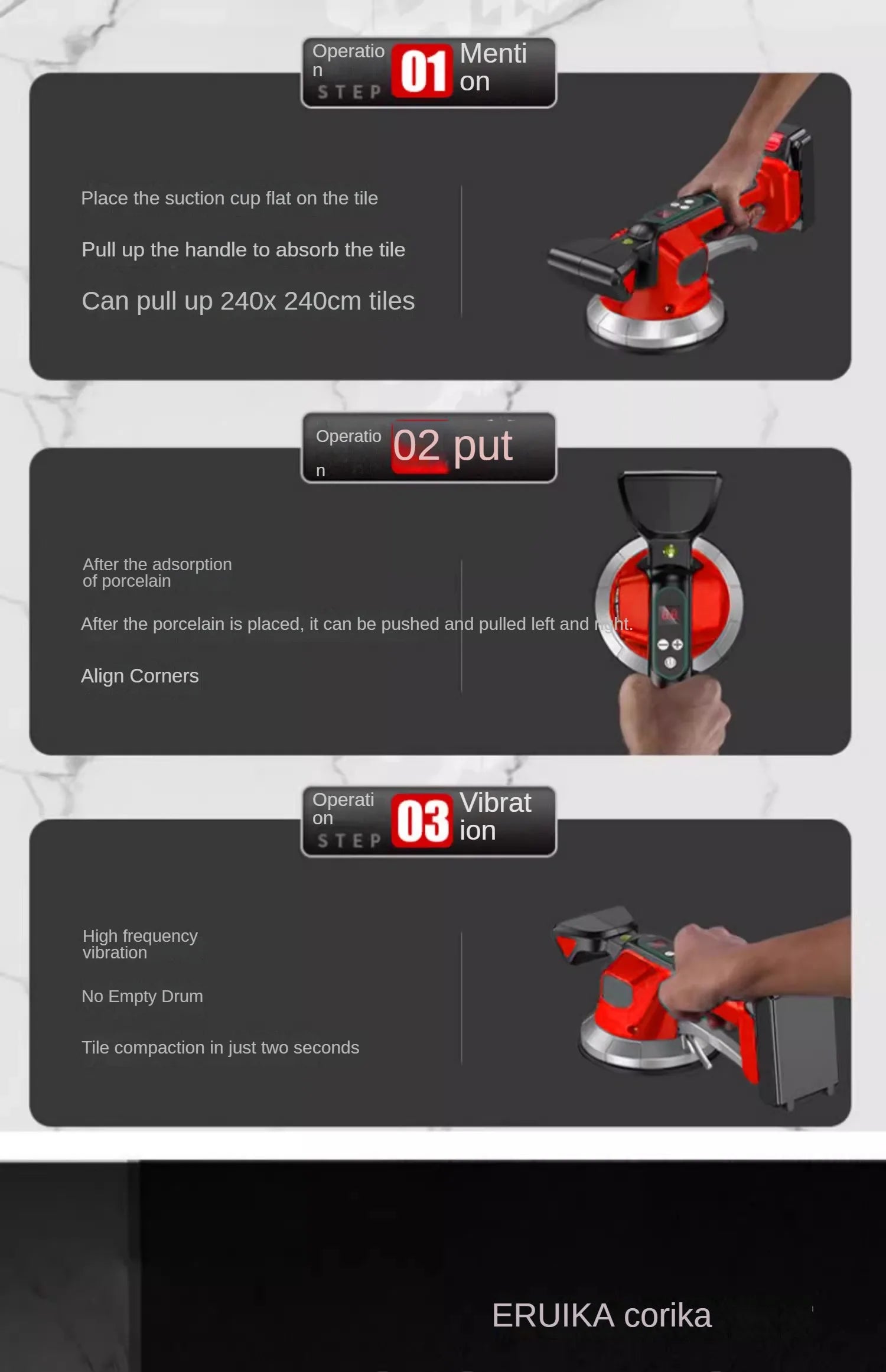 Vibrating Tile Tiler - Effortlessly Lay Large Format Floor and Wall Tiles
