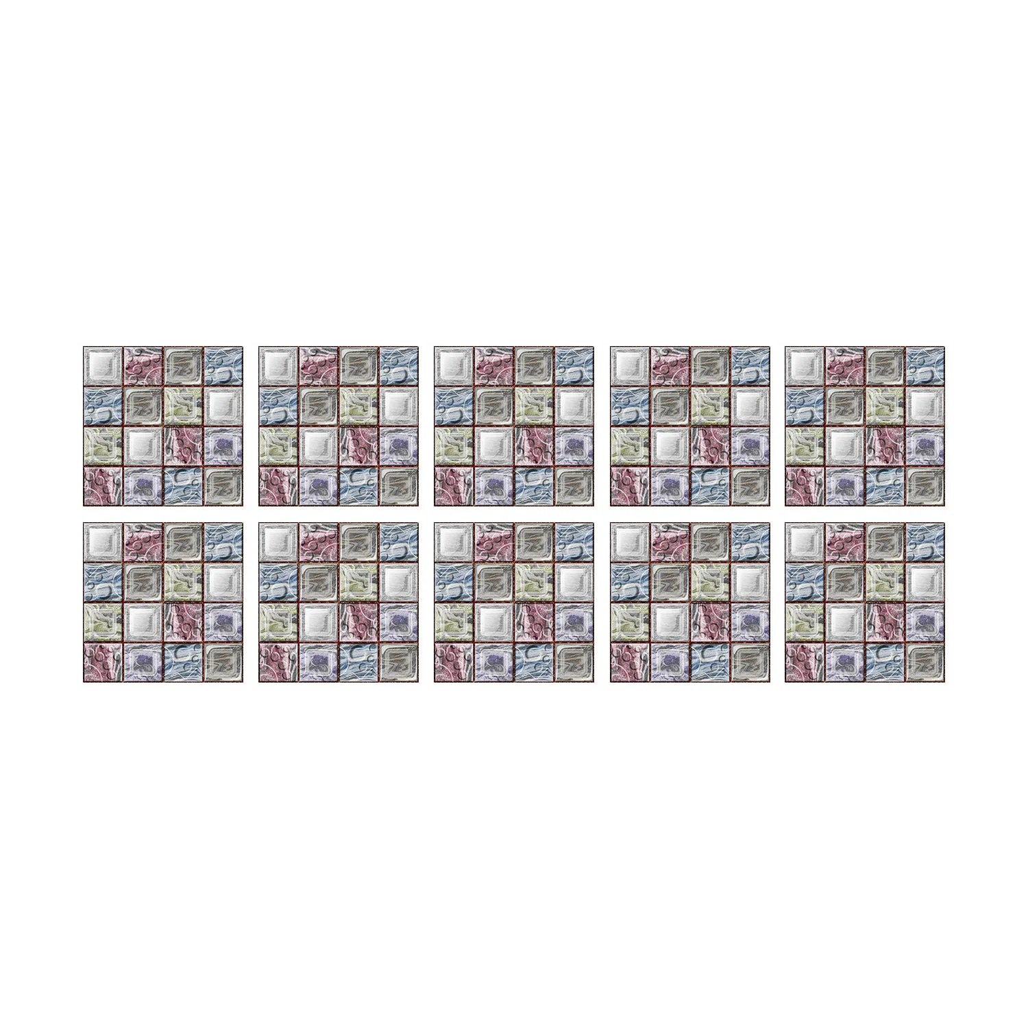 10 Waterproof Marble Mosaic Tile Stickers