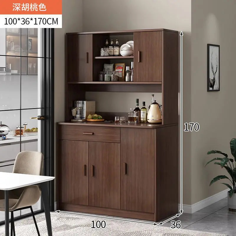 Multi-Tier Wall Mounted Integrated Kitchen Cabinet with Tea Storage