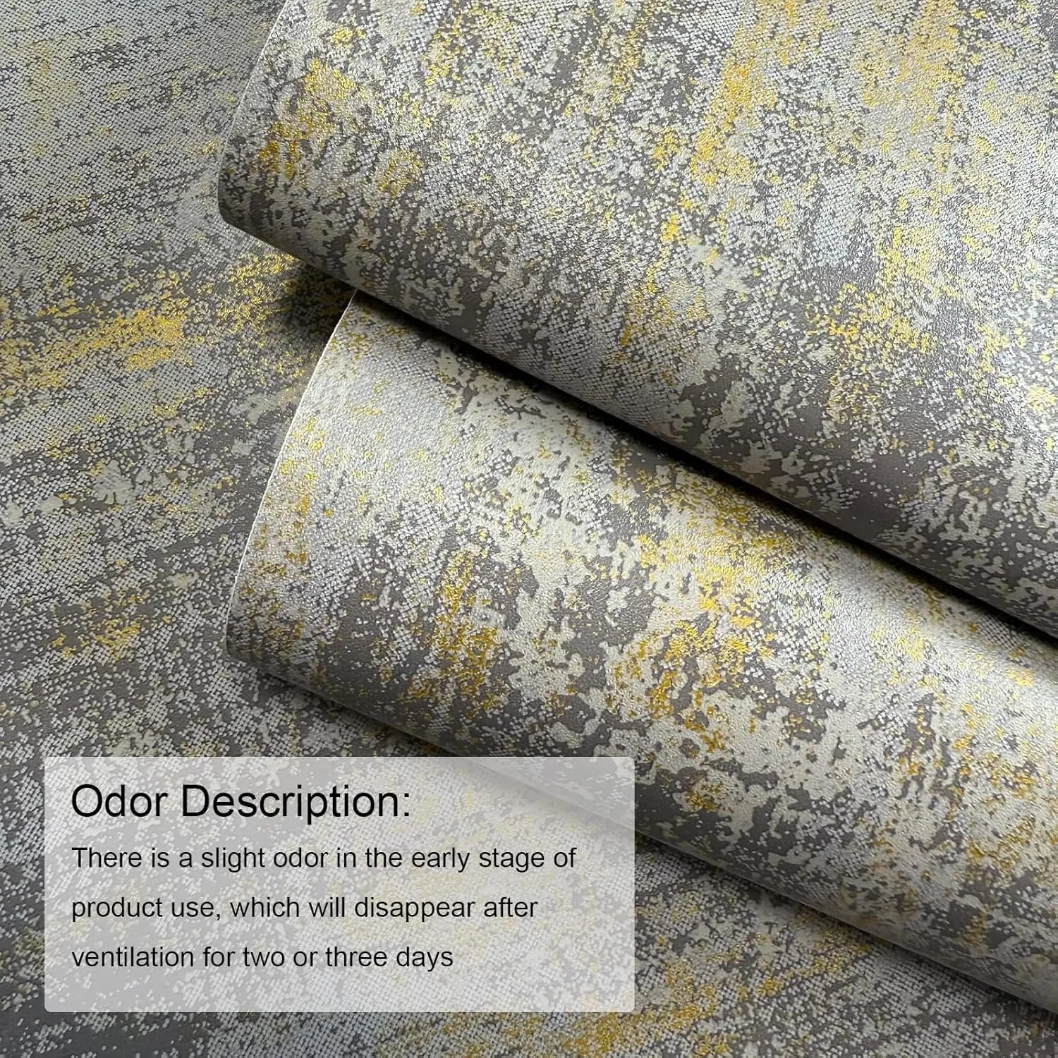 Vintage Black Gold Metallic Peel and Stick Wallpaper Self Adhesive Industrial Metallic Concrete Wall Paper Stick on Wallpaper