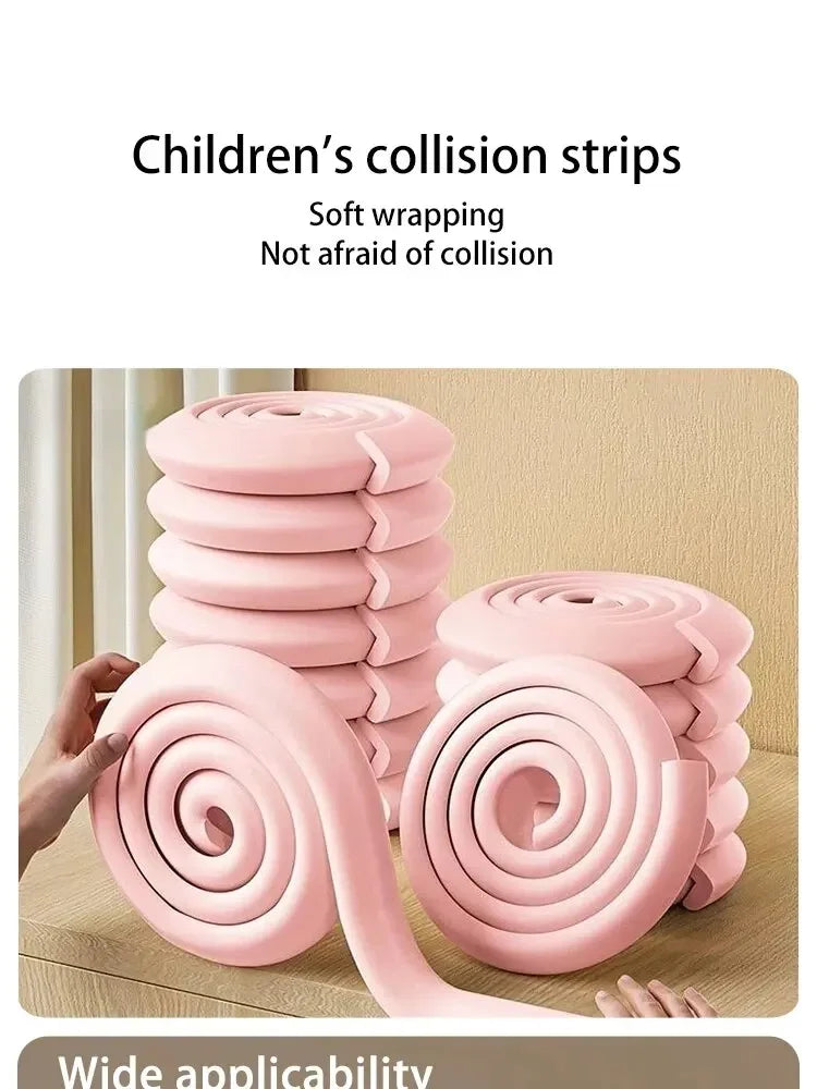 2M Child Bumper Strips Baby Safety Anti-collision Soft Table Edge L-shaped Protector Strip Safety Table Corner Protection Strips