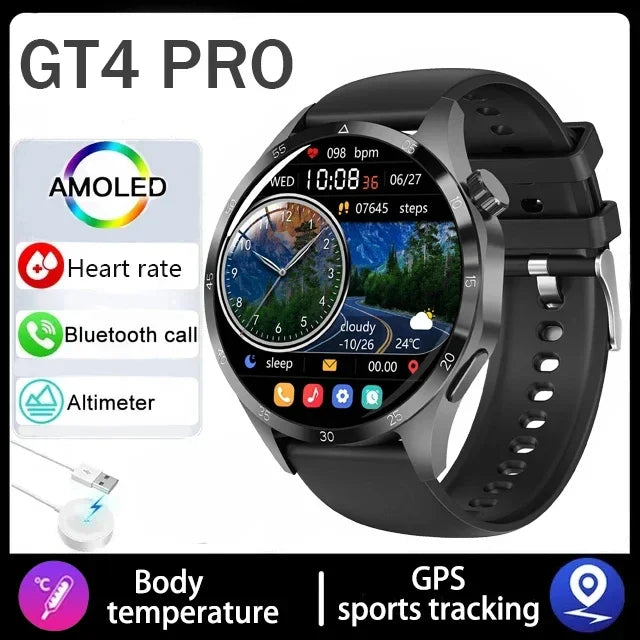 Đồng Hồ Thông Minh 4 Pro 2025 Màn AMOLED GPS NFC BT