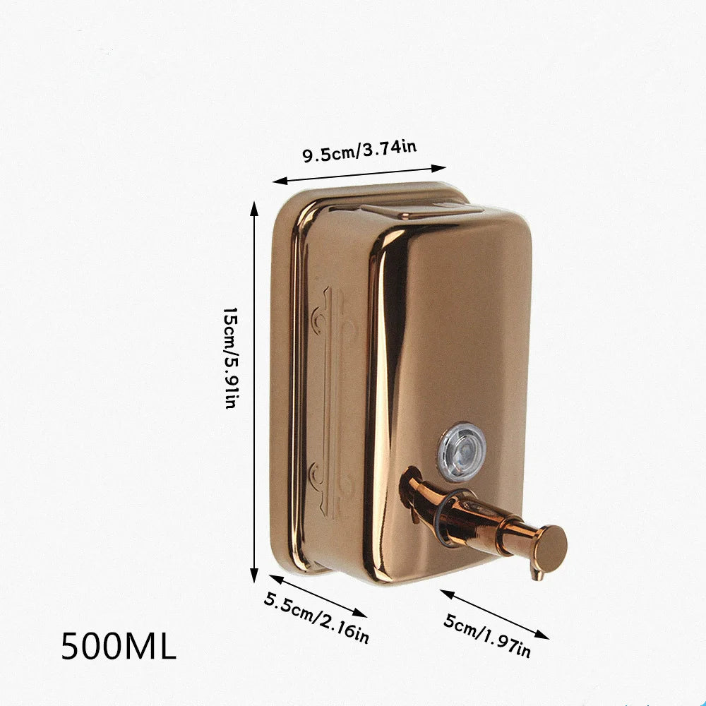 Bình Xà Phòng Treo Tường Inox 304 Mạ Vàng Hồng Cổ - Daisan Mart