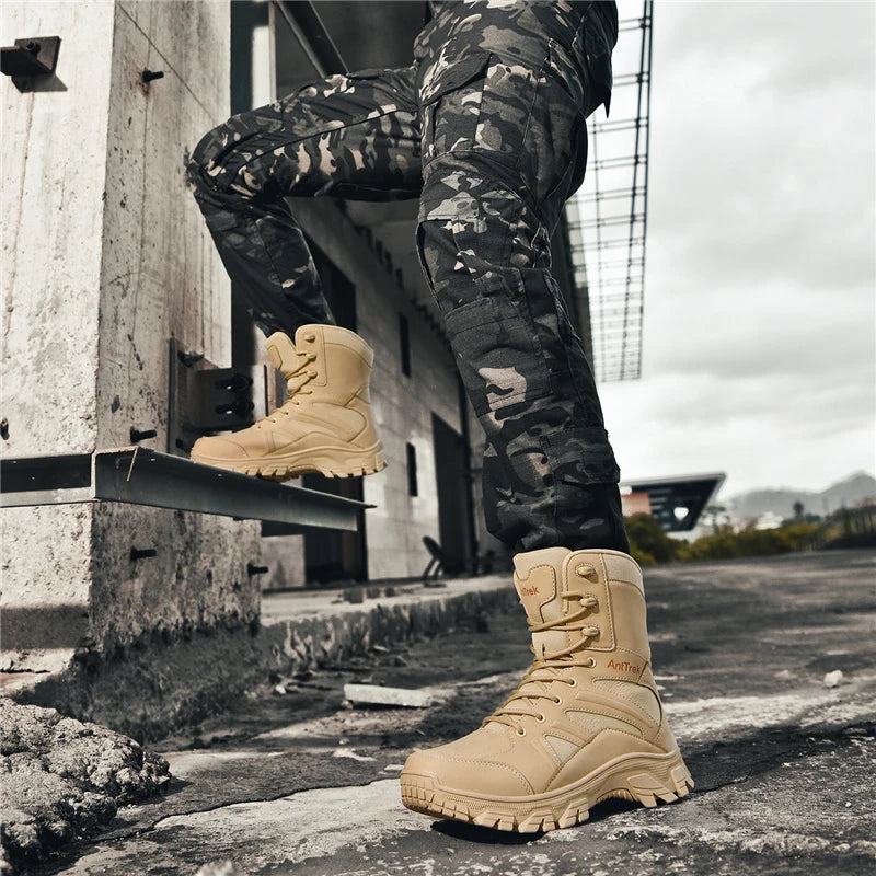 Men's Fashion Boots - Motocross Style High-Top Boots
