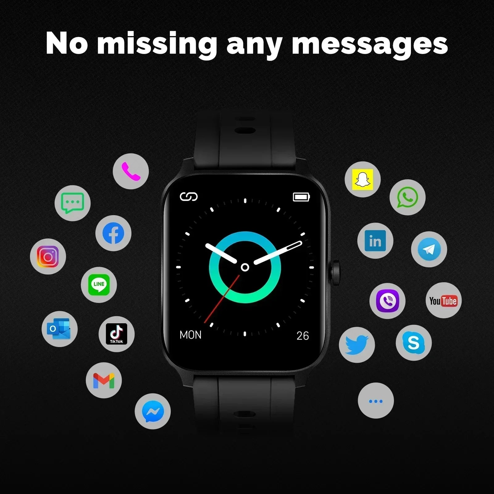 Đồng Hồ Thông Minh MOES Alexa, Chống Nước, Đo Sức Khỏe