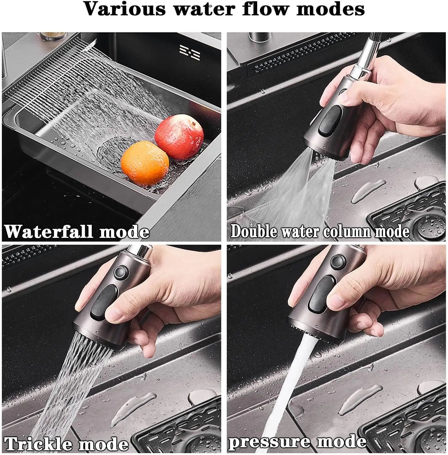 Smart Black LED Multi-Function 304 Stainless Steel Sink