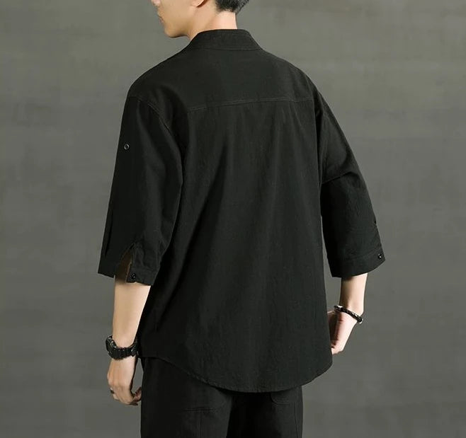 Áo Sơ Mi Trắng Nam Linen Cotton Ngắn Tay Thời Trang - Daisan Mart