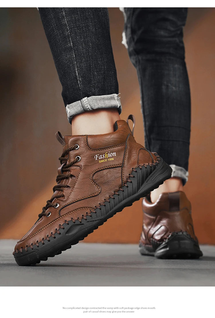 High Quality Men's Handmade Leather Shoes - Size 38-48, Anti-Slip