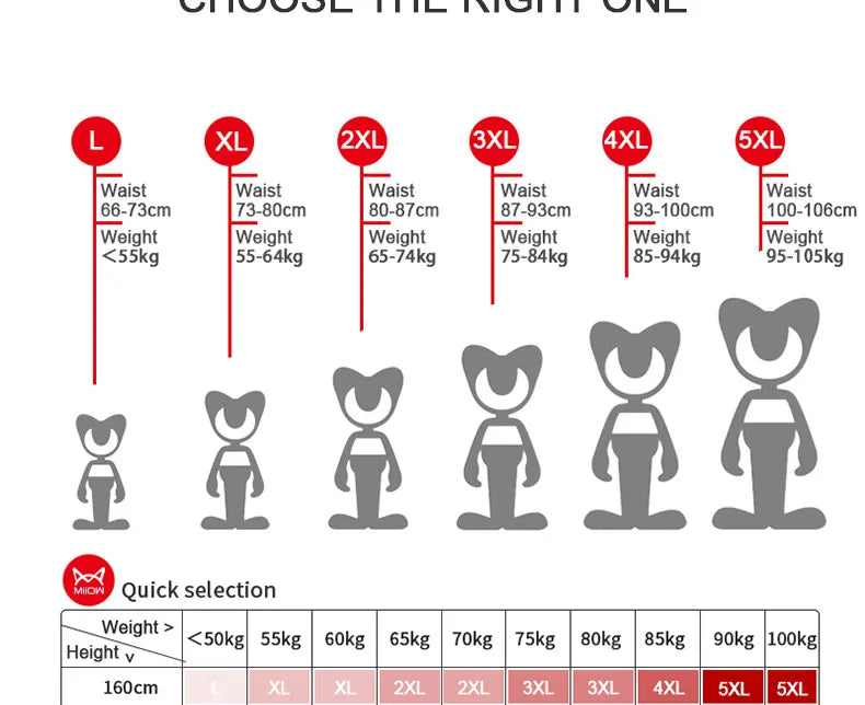 MiiOW Men's Underwear 3PCS Cold Silk Antibacterial L-5XL