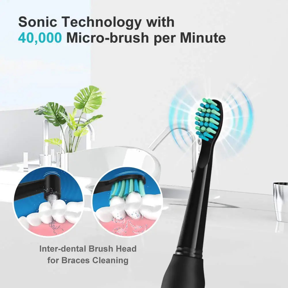 Fairywill Electric Sonic Toothbrush FW-507 USB Charge Rechargeable Adult Waterproof Electronic Toothbrushes Replacement Heads s