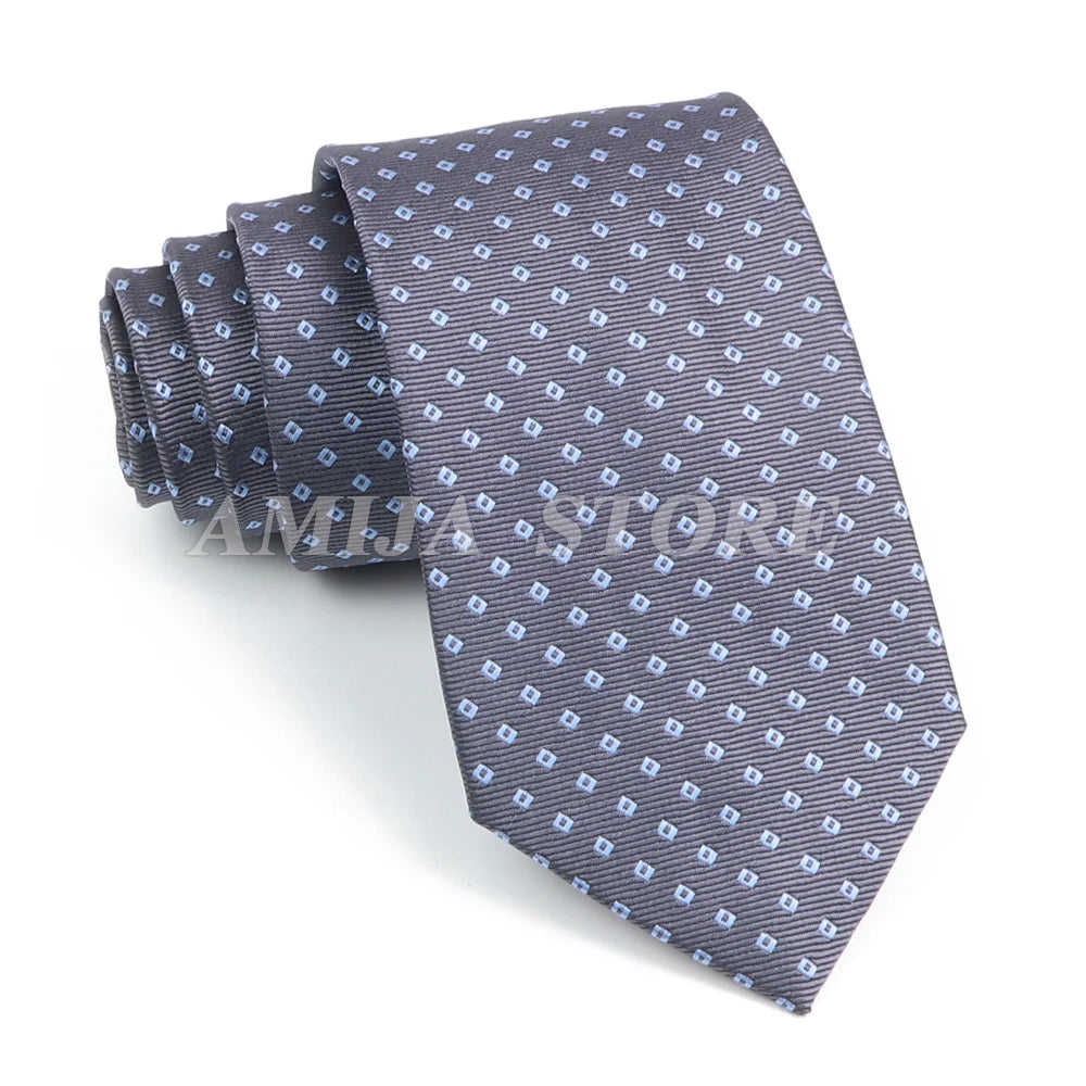 Cà vạt nam cao cấp chấm bi xám 6.5cm thời trang