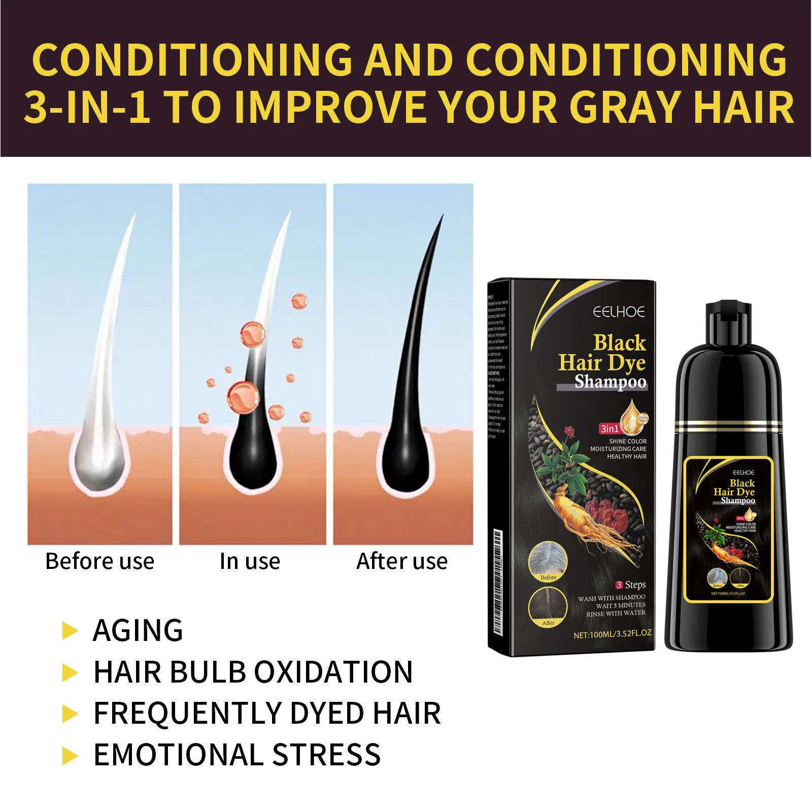 Natural Silver Shampoo, Restores Damaged Hair