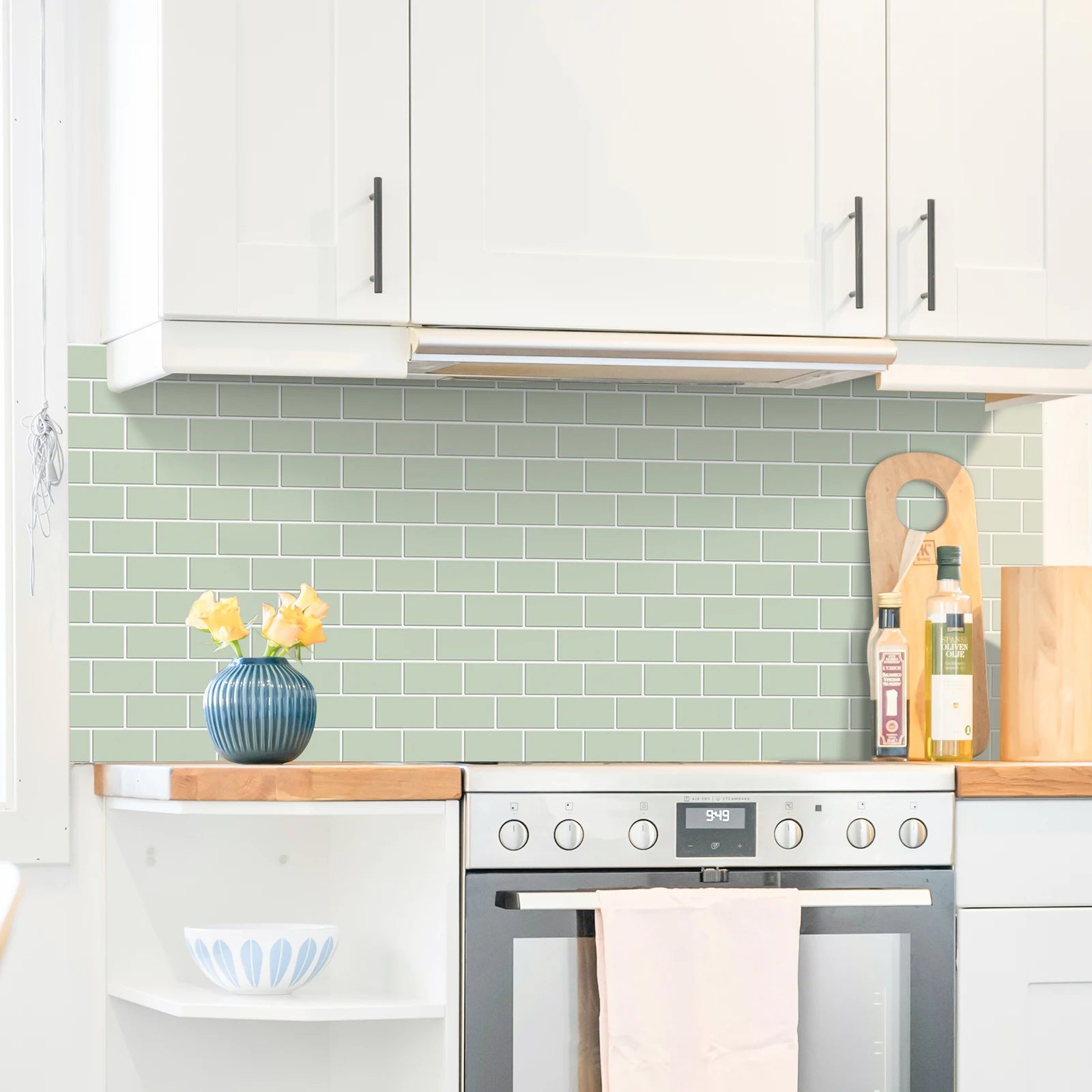 Set of 5 3D Subway Tile Wall Stickers for Kitchen