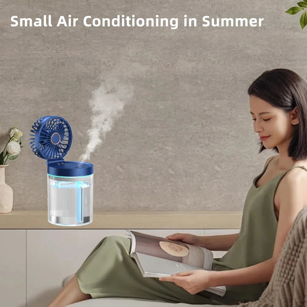 Spray cooling fan mini electric fan Summer Humidification spray fan portable mobile mini humidification fan