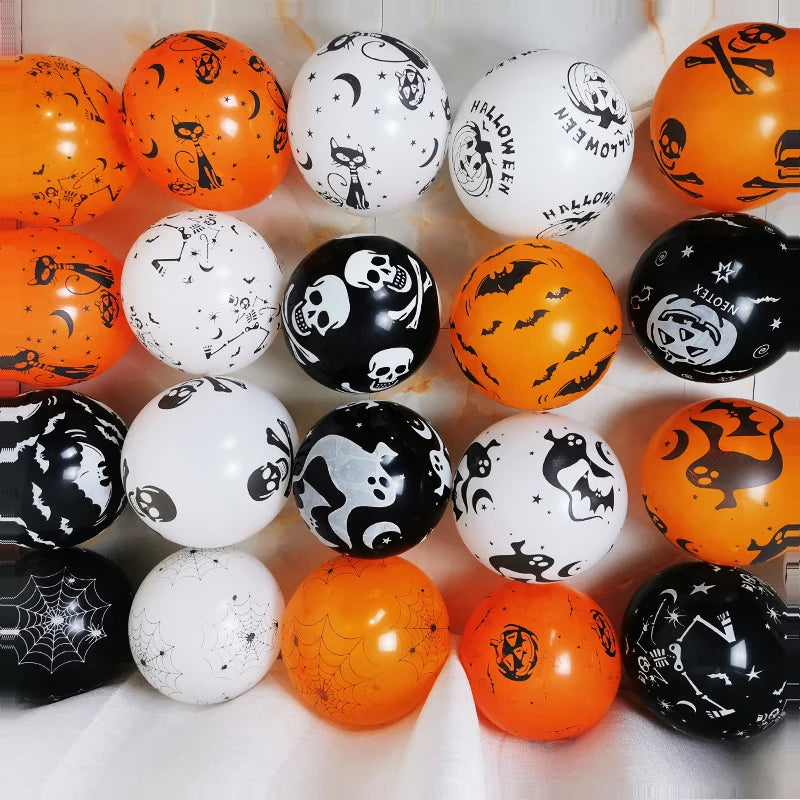 Bóng Bay Lễ Hội Halloween: Bí Ngô, Sọ, 12 Inch, 20/50c