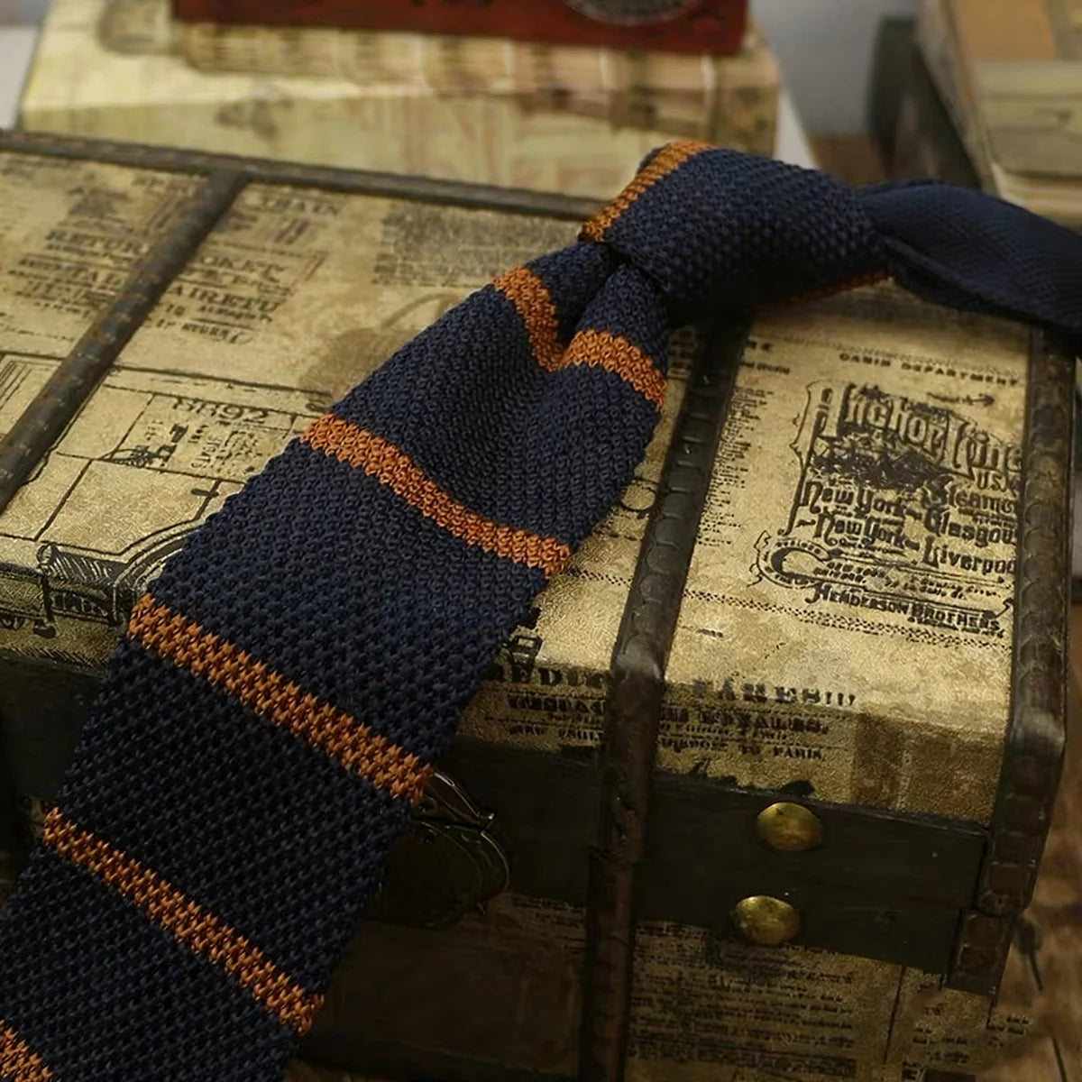 2025年新款青年條紋羊毛領帶，男女皆宜，適合參加派對