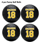 Set of 4 Funny Golf Balls - Unique Gift for Men