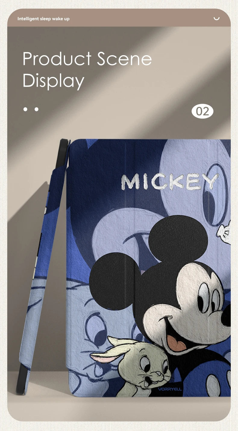 Ốp iPad Mickey Minnie Có Giá Để Bút, Bảo Vệ Toàn Diện - Daisan Mart