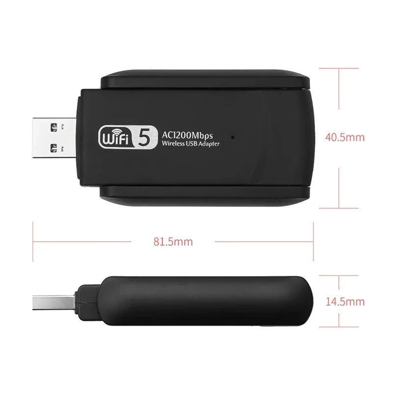 AC1200 Dual Band 1200Mbps USB Wifi With Antenna