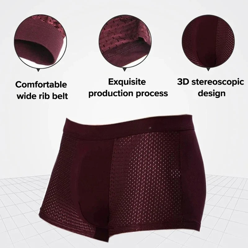 Men's Bamboo Boxer Shorts Breathable Deodorizing Super Soft