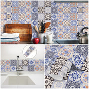 Bohemian Style Ceramic Tile Wall Sticker Bathroom Kitchen BackSplash Bathroom Waterproof Peel &amp; Stick Home Decor Art Wall Decals
