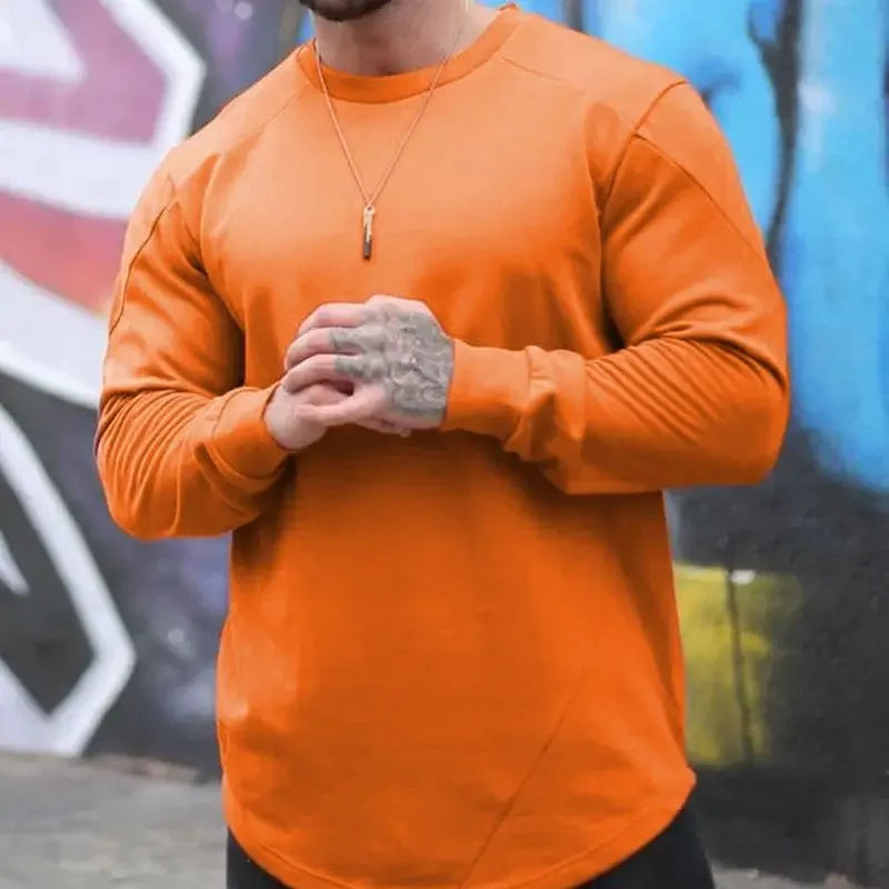 Men's Slim Fit Long Sleeve Gym T-Shirt Fashion 2025