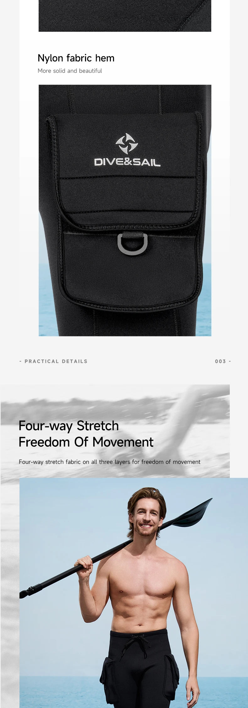 Quần Lặn Nam 3mm Neoprene Có Túi - Đồ Bơi Thể Thao