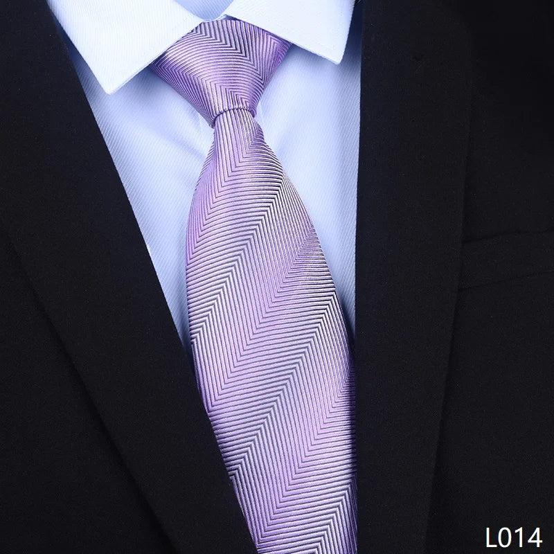 Cà Vạt Lụa Tơ Tằm Nam Cao Cấp Họa Tiết Sọc 8CM