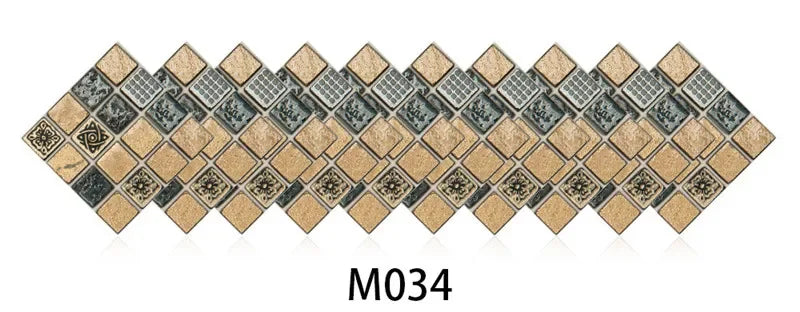 10pcs/set Marble Mosaic Tiles Wall Sticker Transfers Flat Covers for Kitchen Bathroom Stitching Stickers Self-adhesive Removable