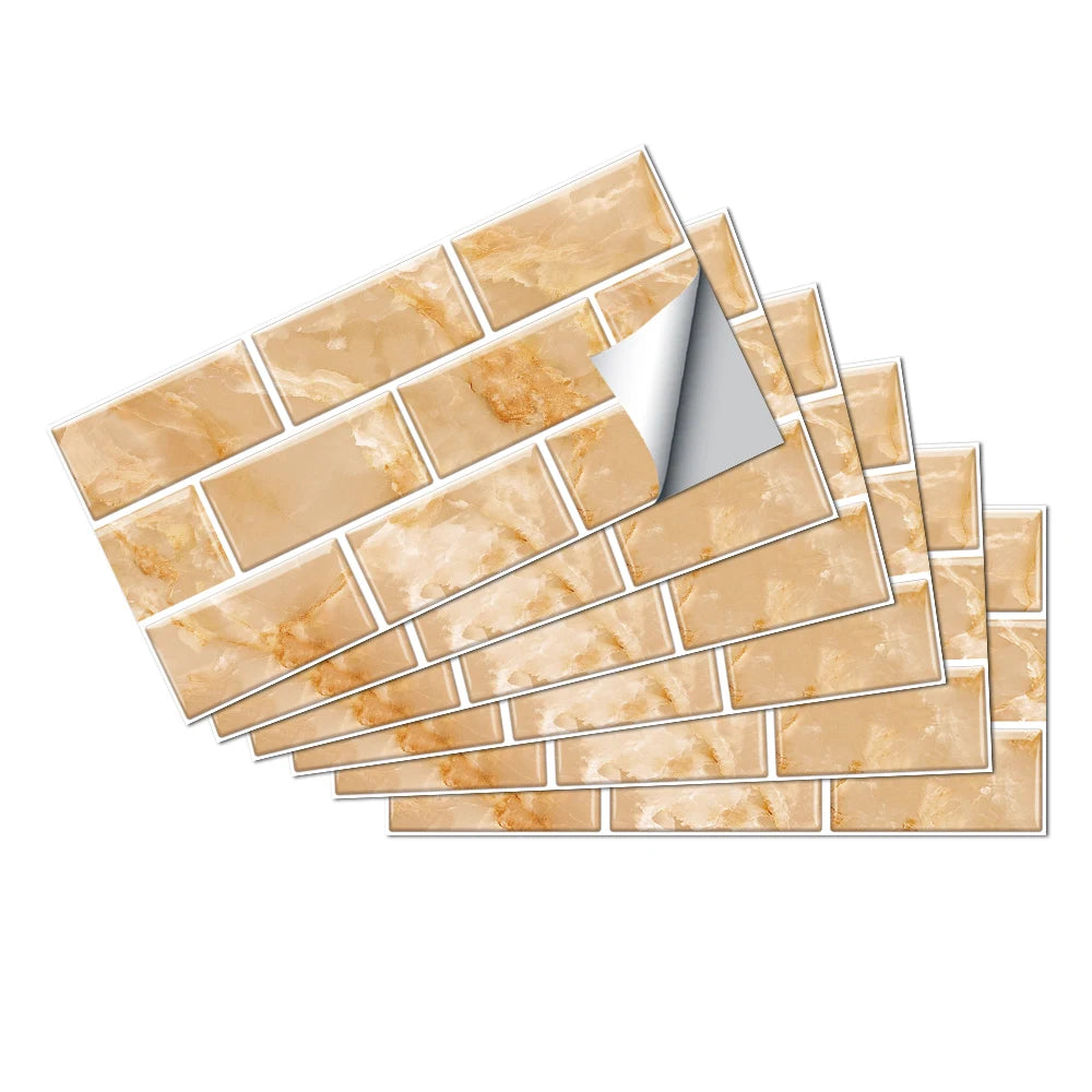 Wallpaper Ceramic Marble Colorful 3D Bathroom Waterproof Kitchen Oil-proof Wall Decal Decorative Tile Stickers Self-adhesive PVC