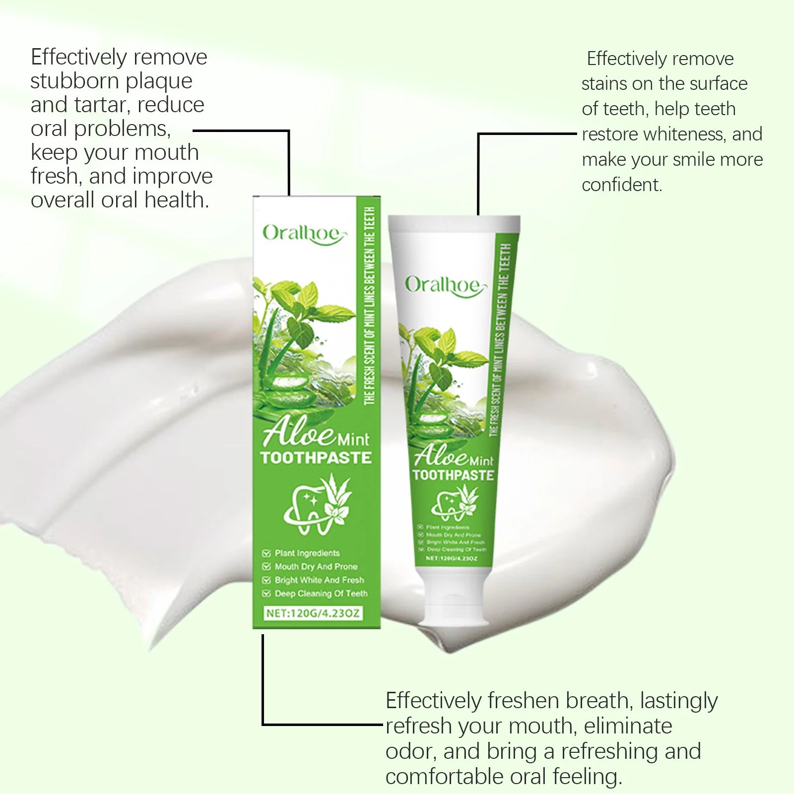 Aloe Vera Whitening Toothpaste Remove Yellowing Teeth Stain Calculus Repair Decay Fresh Oral Gentle Cleaning Brighten Toothpaste - Daisan Mart
