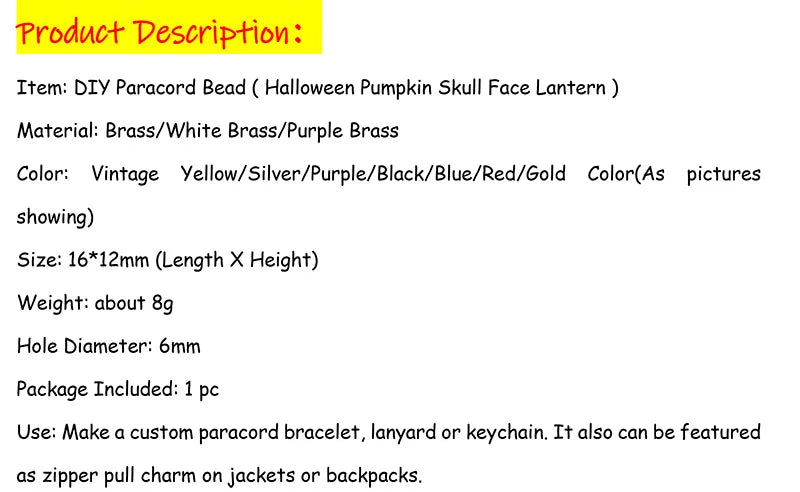 Đèn Bí Ngô Đầu Lâu Kèm Dây Dao Paracord Halloween - Daisan Mart