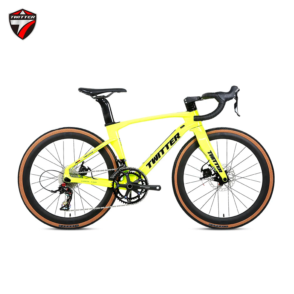 Twitter children's carbon fiber road bike 24 inch Hydraulic Disc Brake Road Racing Bicycle WheelTop GEX-12S student bicicleta