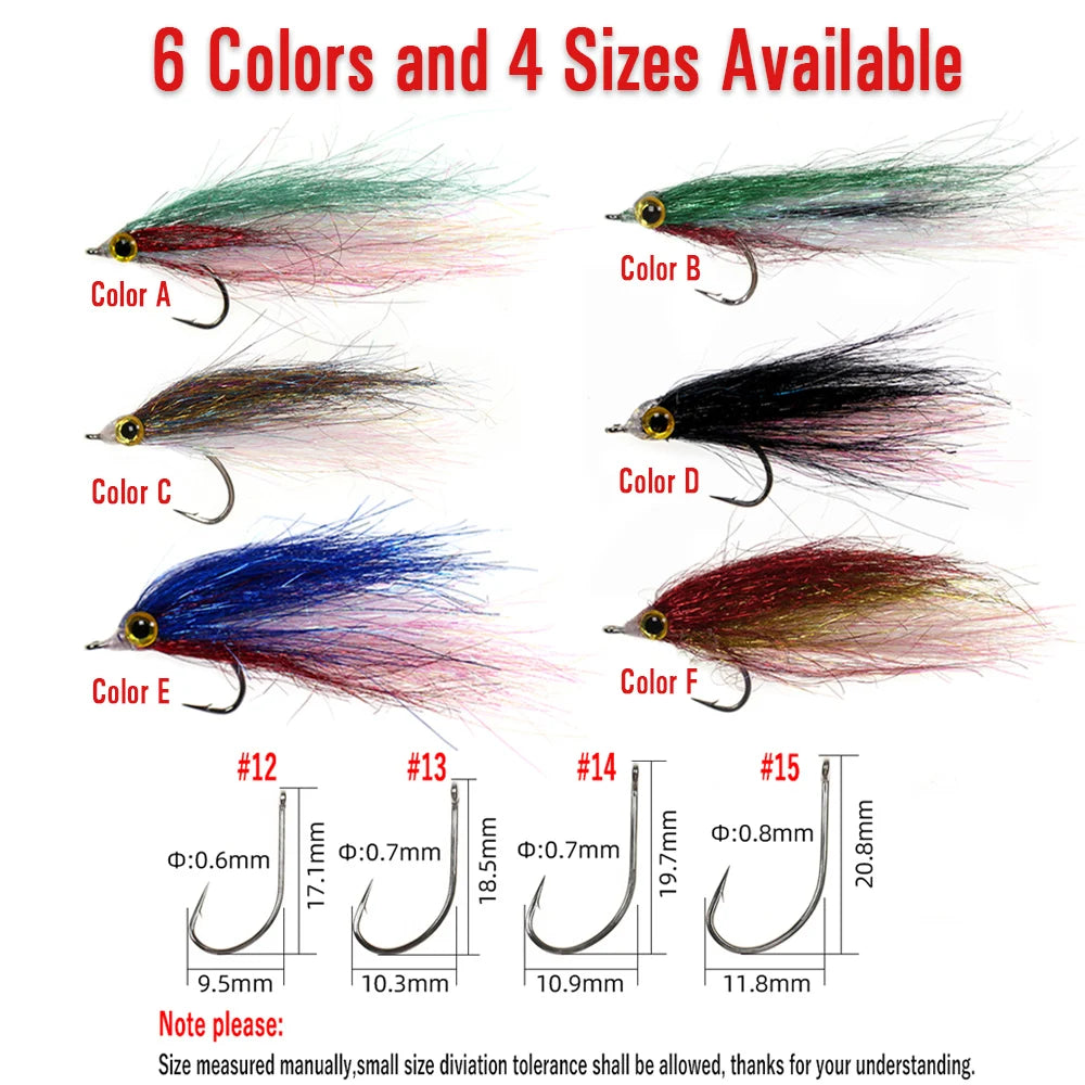 Wifreo Wounded Ice Minnow Fly Ice Dub Slowly Sinking Salmon Trout Sea Bass Pike Steelhead Redfish Fly Fishing Flies Lures 