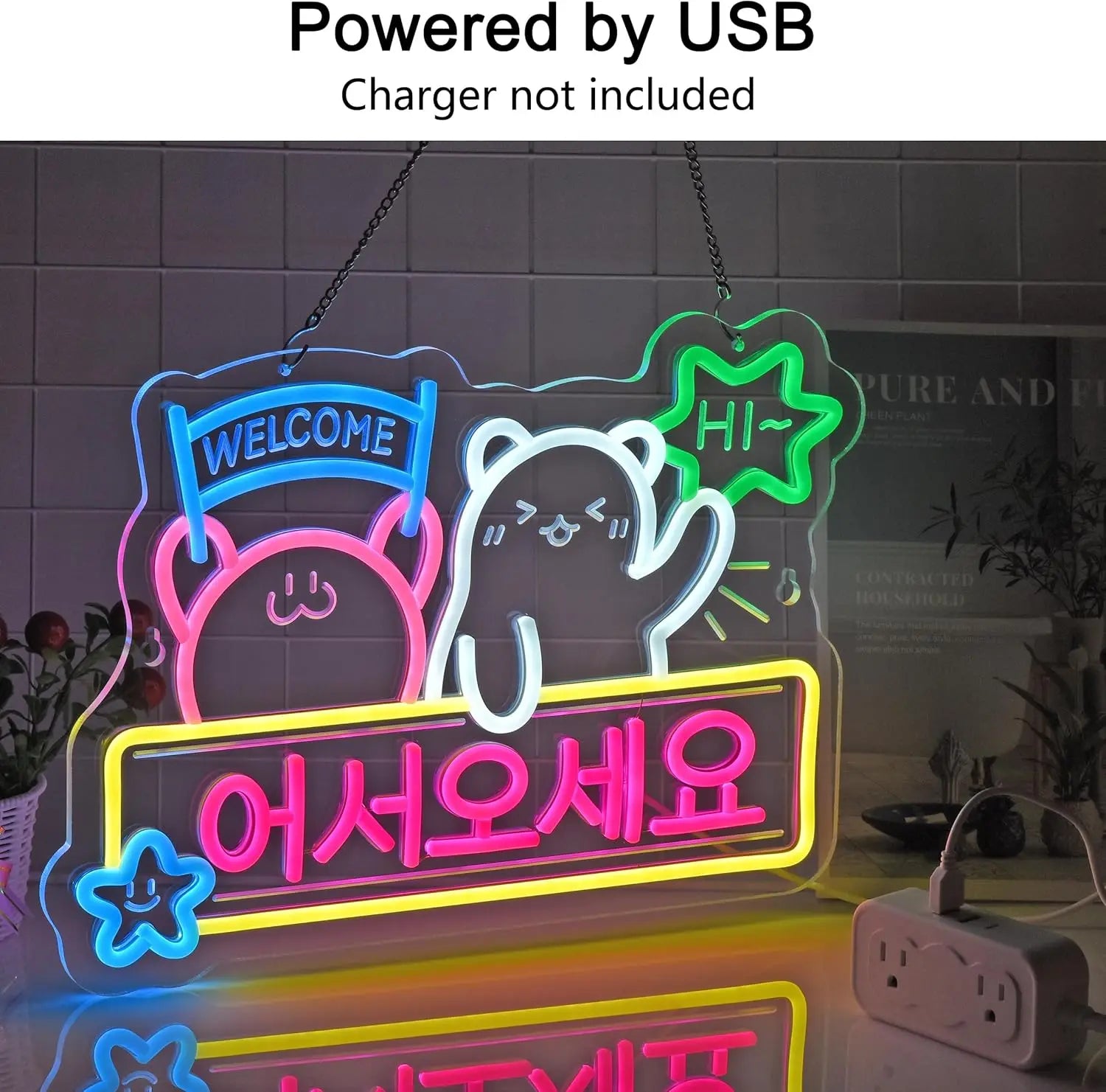 Đèn Neon Chào Đón Dễ Thương LED Trang Trí Nhà Cửa - Daisan Mart