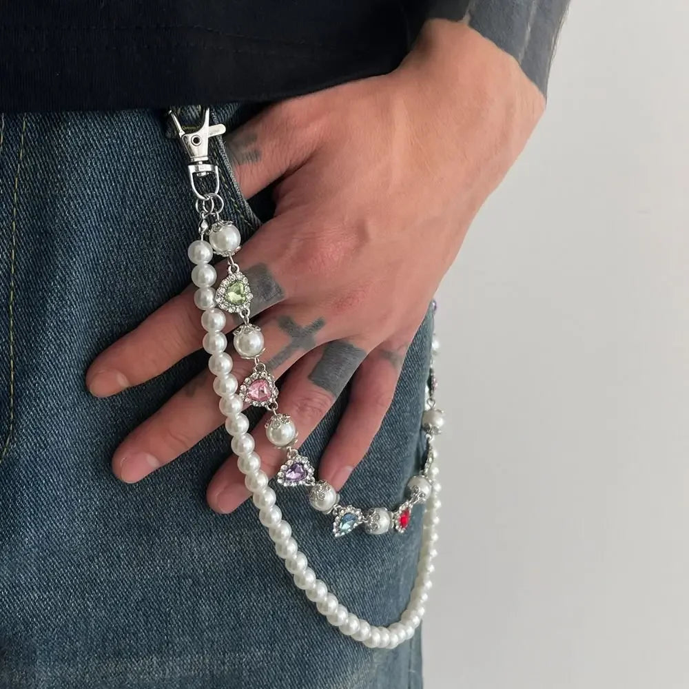 Punk Spiked Pearl Necklace Harajuku Women's Waist &amp; Bag