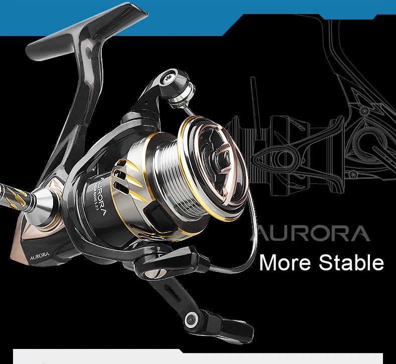Aurora Long Range Fishing Reel 5.2:1 Drag 4.5kg Carbon 7+1 BB